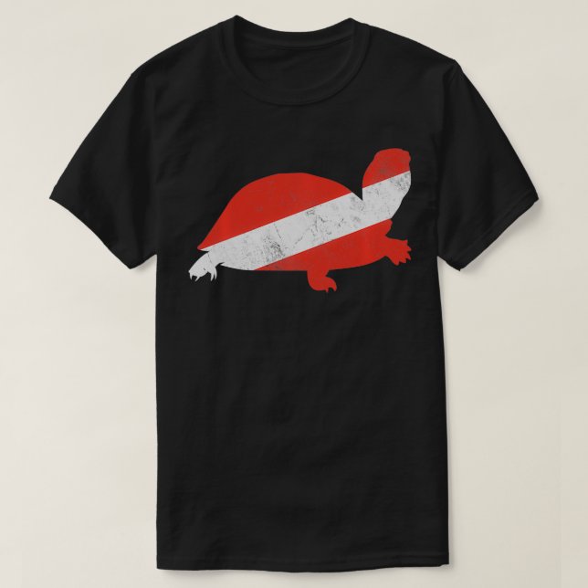 Sea Turtle Dive Flagga Dyka Älskare 2 T Shirt (Design framsida)