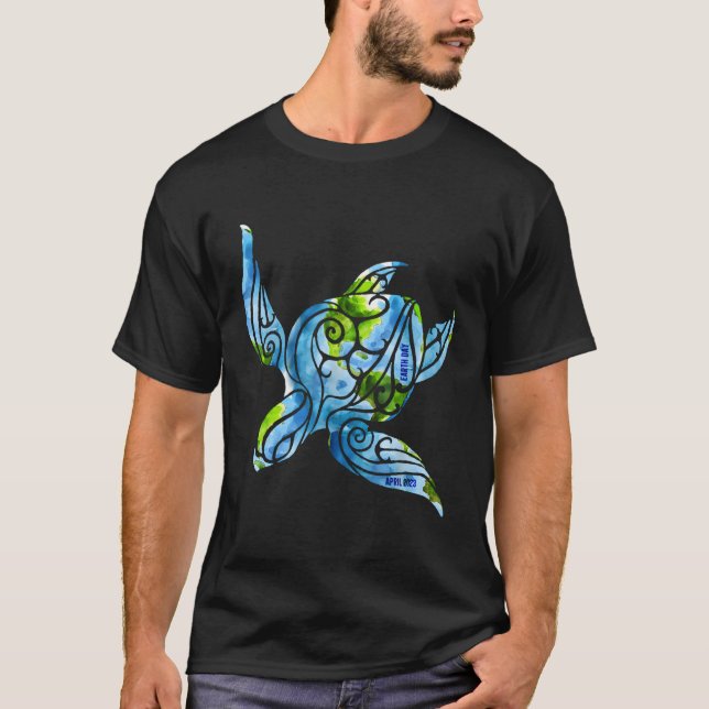 Sea Turtle Eh Day Räddar planetet Turtle Återvinna T Shirt (Framsida)