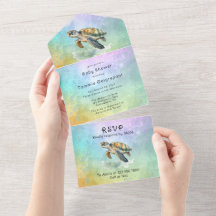 Sea Turtle Färg Bubbles Baby Shower