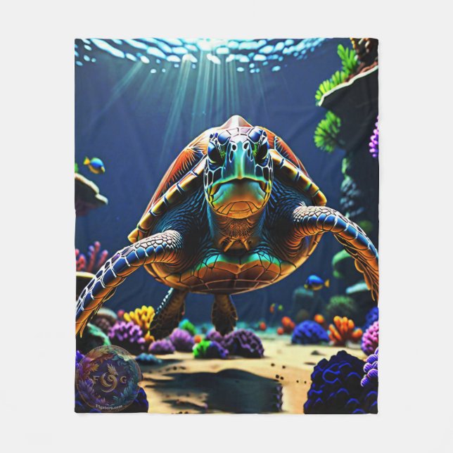 Sea Turtle Fleecefilt (Framsidan)