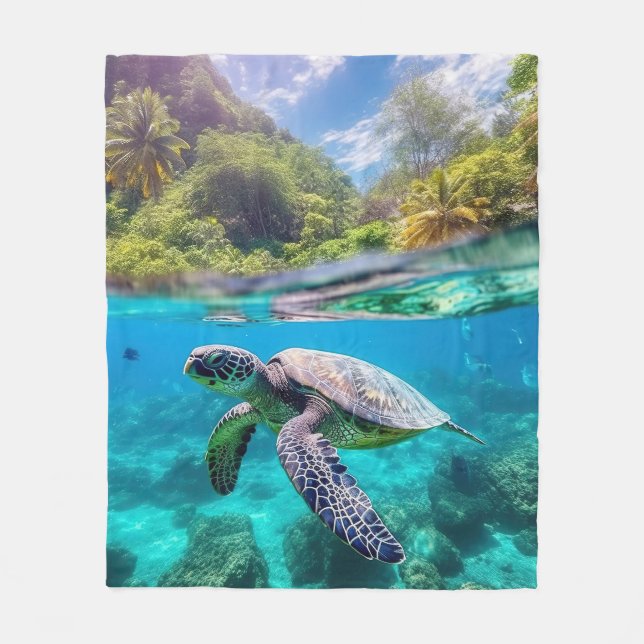 Sea Turtle Fleecefilt (Framsidan)