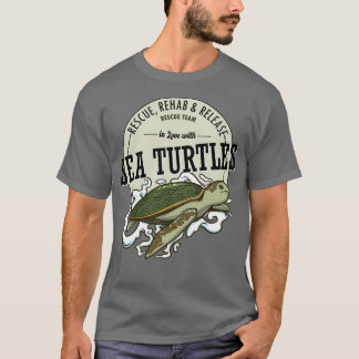 Sea Turtle för ett Rädding Team T Shirt