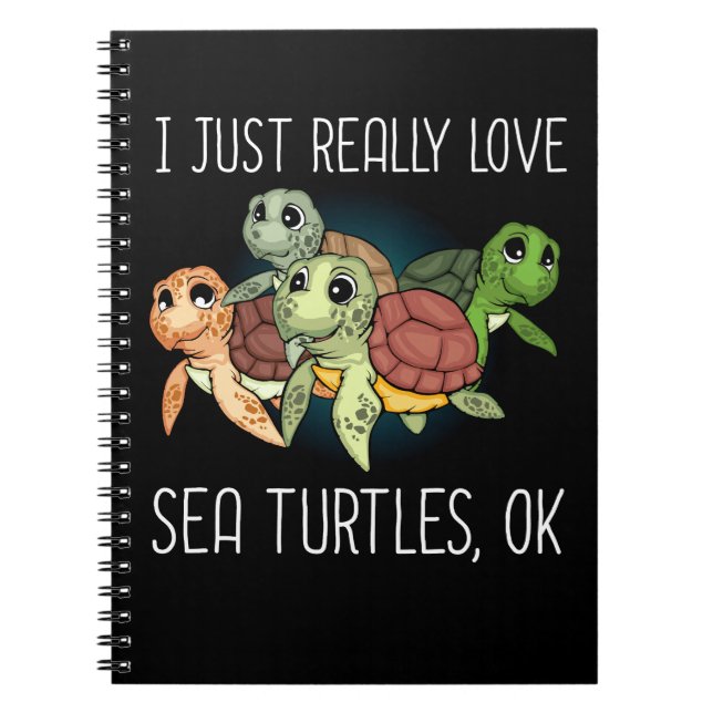 Sea Turtle Gift Kids Women Underwater Sea Turtles Anteckningsbok (Framsidan)