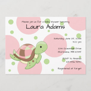 Sea Turtle Girl Baby Shower-inbjudningar Inbjudningar