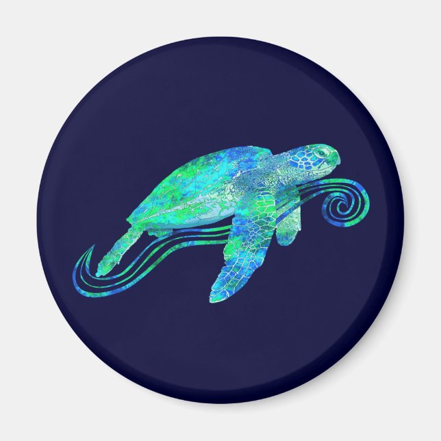 Sea Turtle Graphic Magnet (Framsidan)