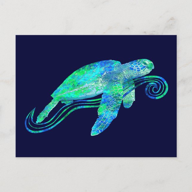 Sea Turtle Graphic Vykort (Framsida)