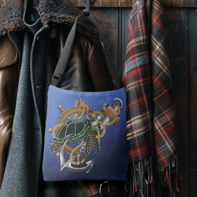 Sea Turtle Grönt Blue Axelväska (Skapare uppladdad)