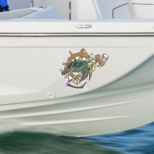 Sea Turtle Grönt Blue Klistermärken
