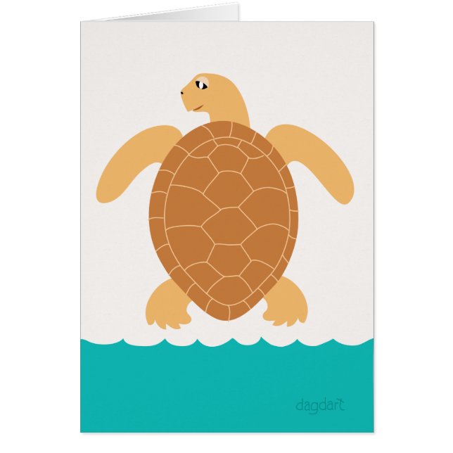 Sea Turtle Hälsningskort (Framsidan)