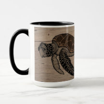 Sea Turtle & Hibiscus Mugg 15oz