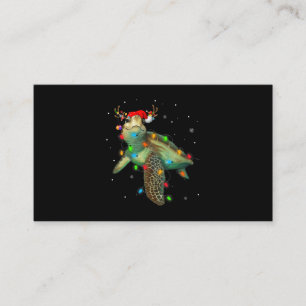 Sea Turtle jul Ljus Funny Santa Hat Merry Visitkort