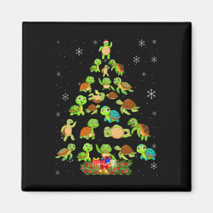 Sea Turtle Julgran Matching Family Julafton Tre Magnet
