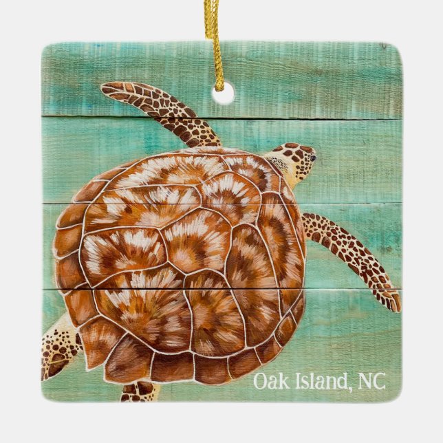 Sea Turtle Julgransprydnad Keramik (Framsida)