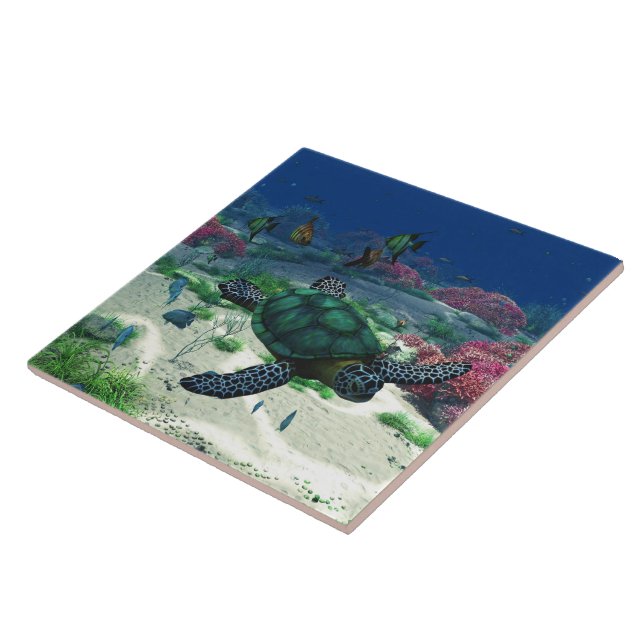 Sea Turtle Kakelplatta (Sidan)