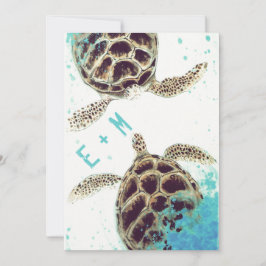 © Sea Turtle Kärlek Aquarium Wedding bjudande Inbjudningar