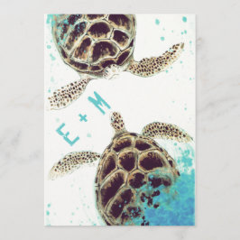 © Sea Turtle Kärlek Aquarium Wedding bjudande Inbjudningar