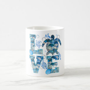 Sea Turtle Kärlek Shirt Ocean Beach Djur älskare Kaffemugg