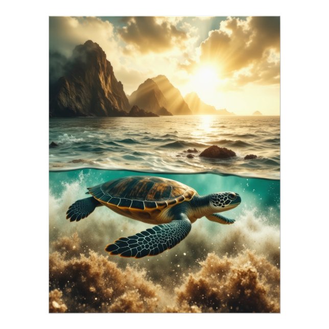 Sea Turtle Life Fototryck (Framsidan)