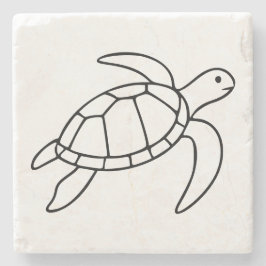 Sea Turtle Line Art – Minimalist Marine Animal Stenunderlägg