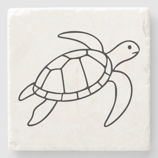 Sea Turtle Line Art – Minimalist Marine Animal Stenunderlägg (Framsidan)