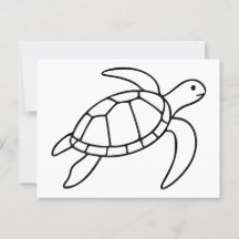 Sea Turtle Line Art - minimalistisk Marine Animal