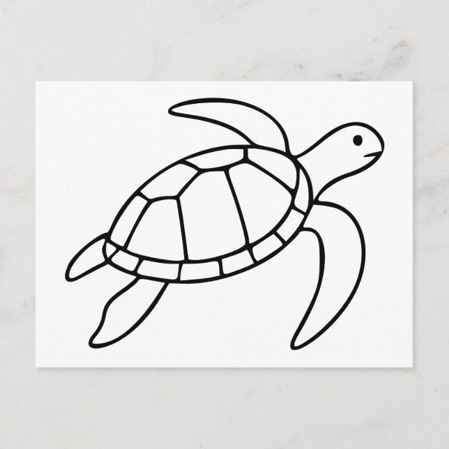 Sea Turtle Line Art - minimalistisk Marine Animal Vykort (Framsida)