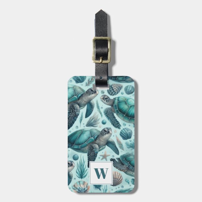 Sea Turtle Luggage Tag Bagagebricka (Vertikal Framsida)