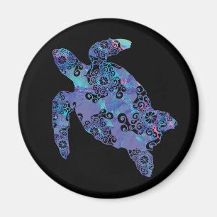 Sea Turtle Mandala Magic Färg Light Art Magnet