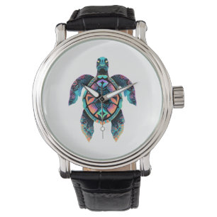 Sea Turtle Mandala Sea Ocean Animal Artwork Boho Armbandsur