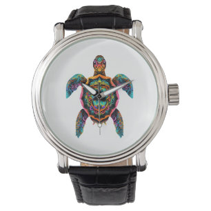 Sea Turtle Mandala Sea Ocean Animal Artwork Boho Armbandsur