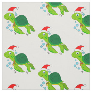 Sea Turtle med Santa Hat Tyg