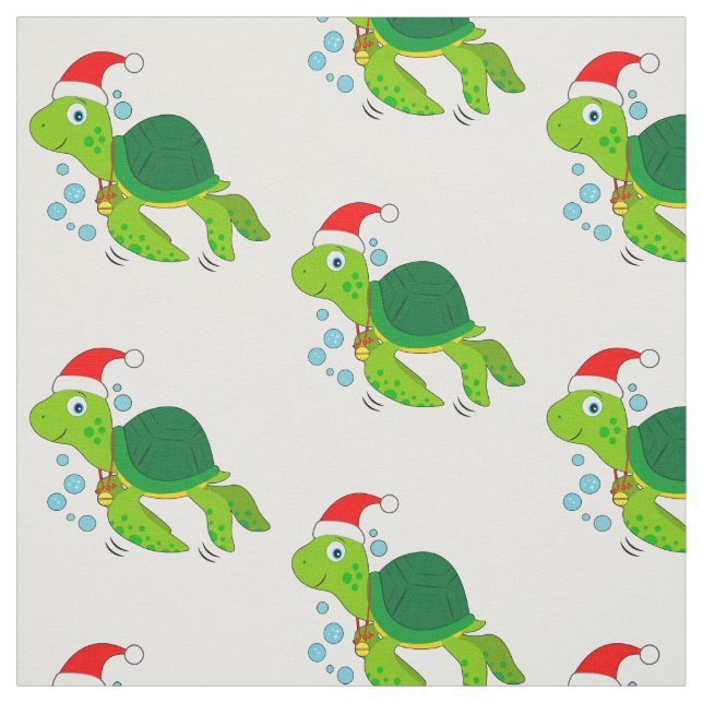 Sea Turtle med Santa Hat Tyg (Provkarta)