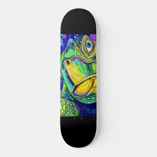 "Sea Turtle" Mini Skateboard Bräda 18,5 Cm (Framsida)