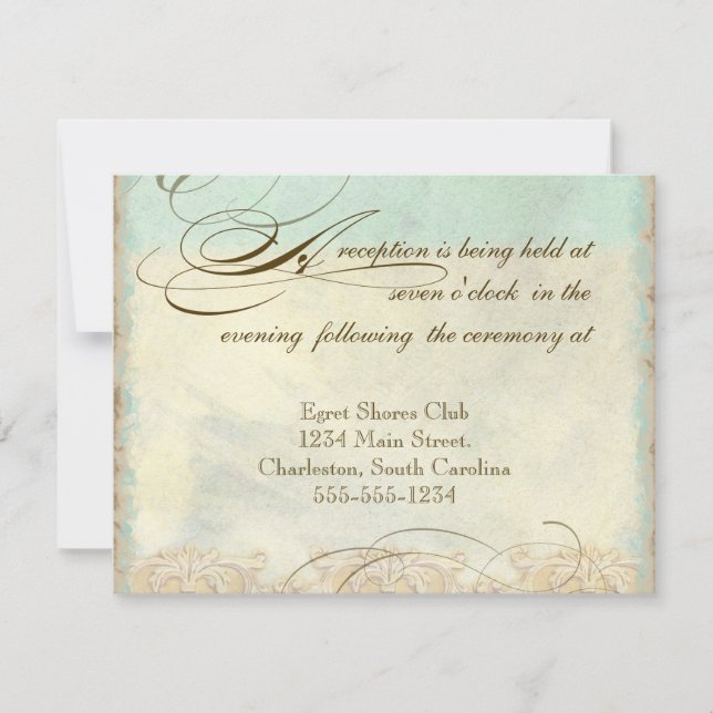 Sea Turtle Modern Coastal Ocean Beach Swirls Stil Inbjudningar (Framsida)