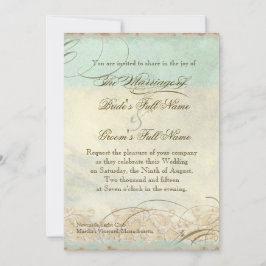 Sea Turtle Modern Coastal Ocean Beach Swirls Stil Inbjudningar