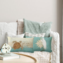 Sea Turtle Modern Coastal Ocean Beach Swirls Stil Lumbarkudde