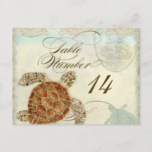 Sea Turtle Modern Coastal Ocean Beach Swirls Stil Vykort