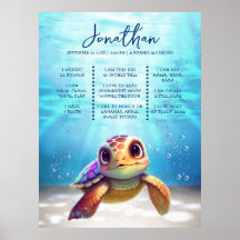 Sea Turtle Modern Cute 1:a födelsedagsmomsten