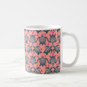 Sea Turtle Mönster Kaffemugg