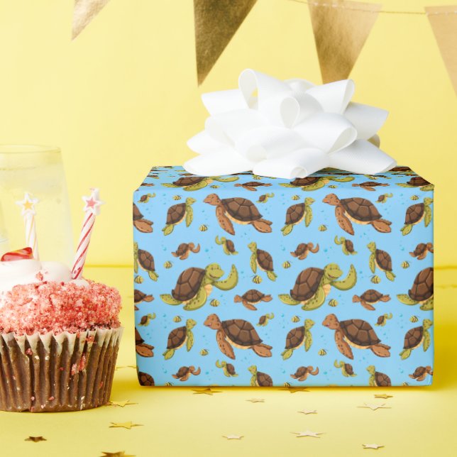 Sea Turtle Mönster Presentpapper (Födelsedagsfest)