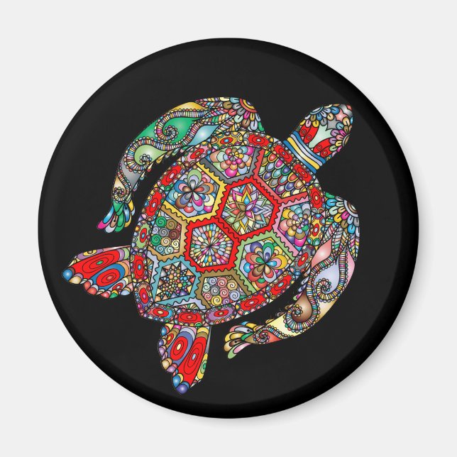 Sea Turtle Mosaic Magnet (Framsidan)