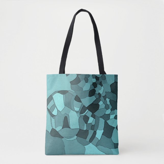 Sea Turtle Mosaic Tote Bag Tygkasse (Framsida)
