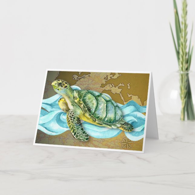 Sea Turtle Note Card Anteckningskort (Framsida)