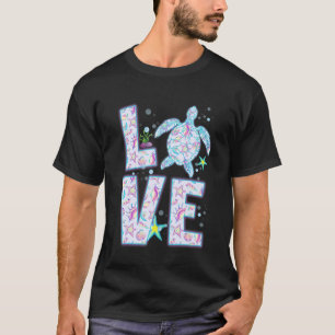 Sea Turtle Ocean Kärlek Hologram Hippie Costume T Shirt