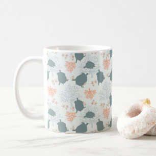 Sea Turtle Ocean Mönster Art Kaffemugg