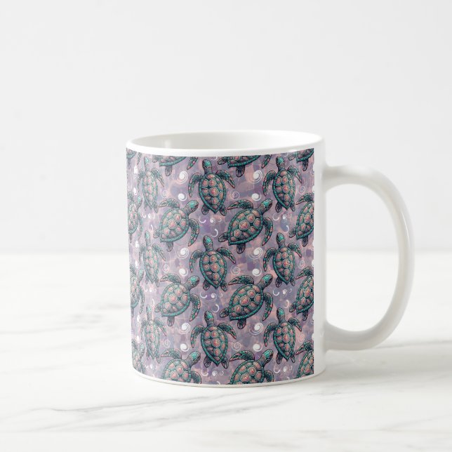 Sea Turtle Ocean Mönster Kaffemugg (Höger)