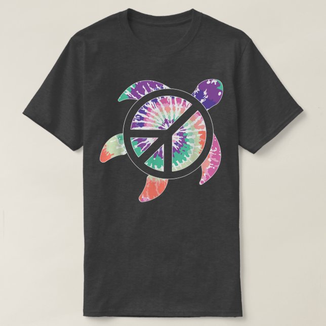Sea Turtle Ocean Tie Dye Färg Hippie Costume Hipp T Shirt (Design framsida)