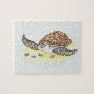 Sea Turtle och Spädbarn Pussel