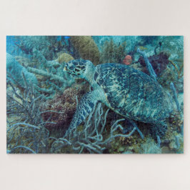 Sea Turtle on Coral Reef Jigszle Puzzle Pussel