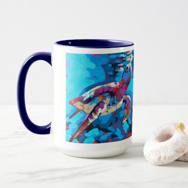 Sea Turtle Painting - Beach Home Decor Mugg (Med munk)